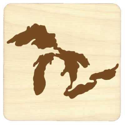 Great Lakes Lake Life Baltic Birch Coasters – 3.5" Wooden Drink Coasters