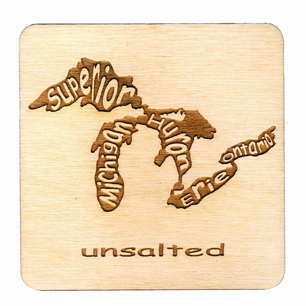 Unsalted Great Lakes - 3.5" Baltic Birch Drink Coaster
