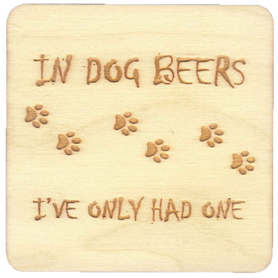 Dog Beer Lover Baltic Birch Coasters – 3.5" Wooden Drink Coasters