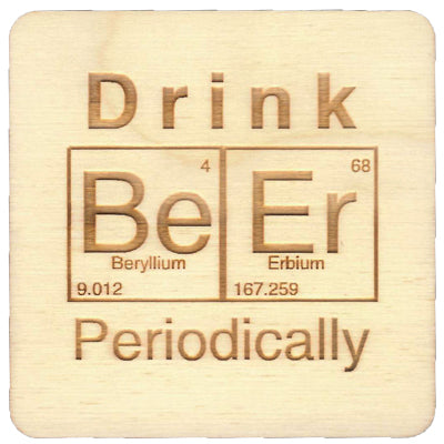 Coasters - 3.5" Drink Beer - Baltic Birch