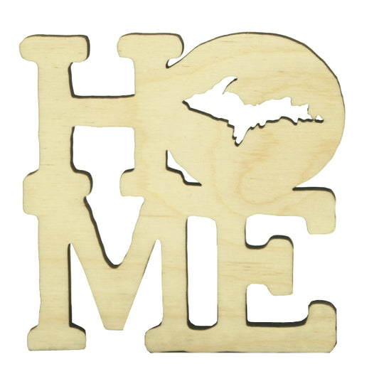 Drink Coaster - 3.5" - Home UP Cutout - Baltic Birch