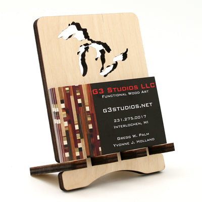 Great Lakes Baltic Birch Card Stand - 4.75" x 3.5" - Rustic Lake Display