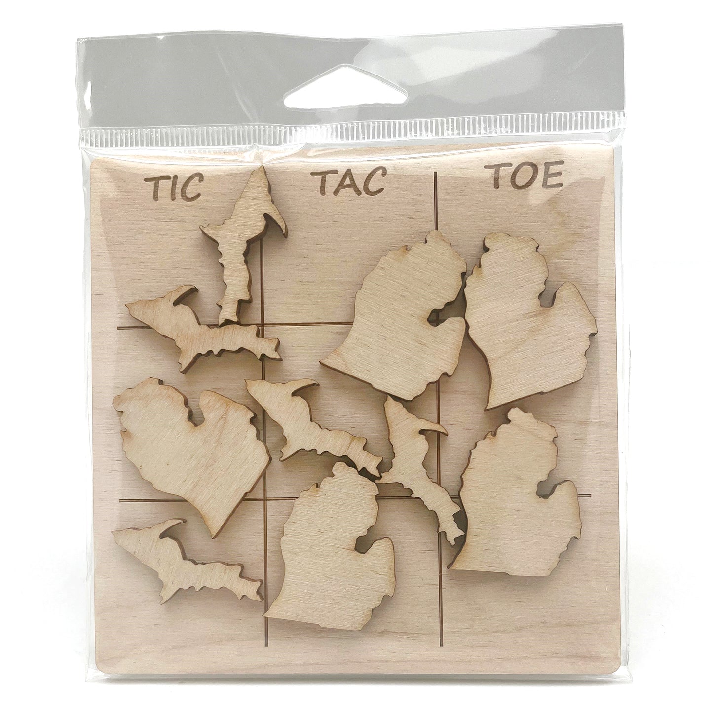 Tic Tac Toe Michigan Baltic Birch Game Board - 4.75" - Family Fun