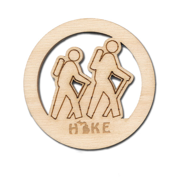 Hike MI Baltic Birch Square Magnet - 2" Adventure-Inspired Decor