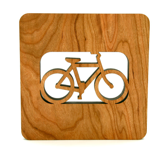 Handmade Cherry Wood Bicycle Trivet