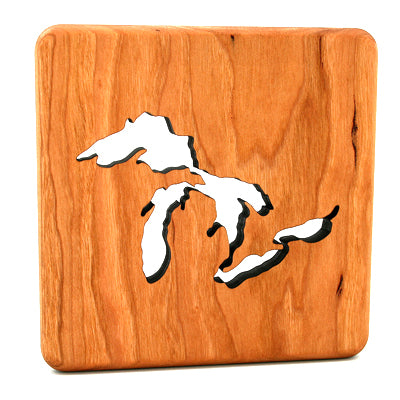 Trivet - 6" Square - Great Lakes - Cherry
