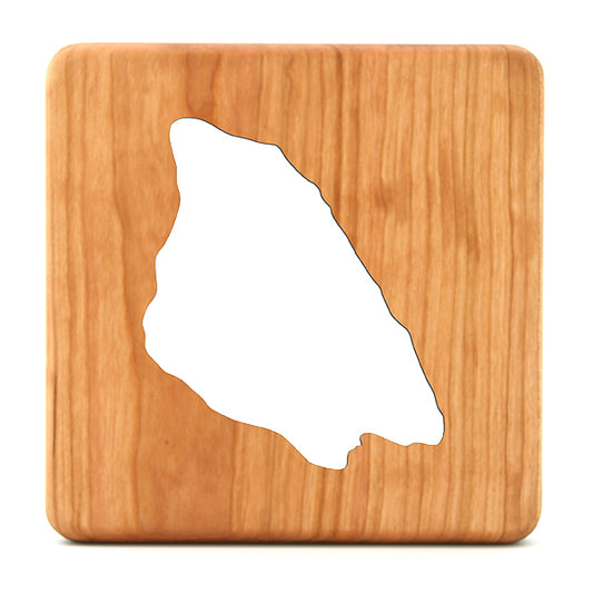 Mackinac Island Cutout Cherry Wood Trivet – 6" Square