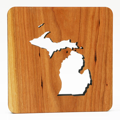 6" Square Michigan Cherry Wood Trivet – Handmade