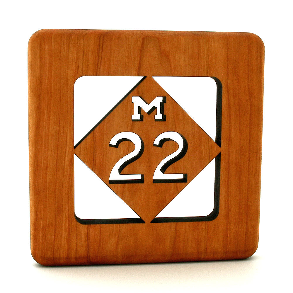 6" Square M-22 Cherry Wood Trivet – Handcrafted Michigan Kitchen