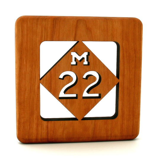 6" Square M-22 Cherry Wood Trivet – Handcrafted Michigan Kitchen