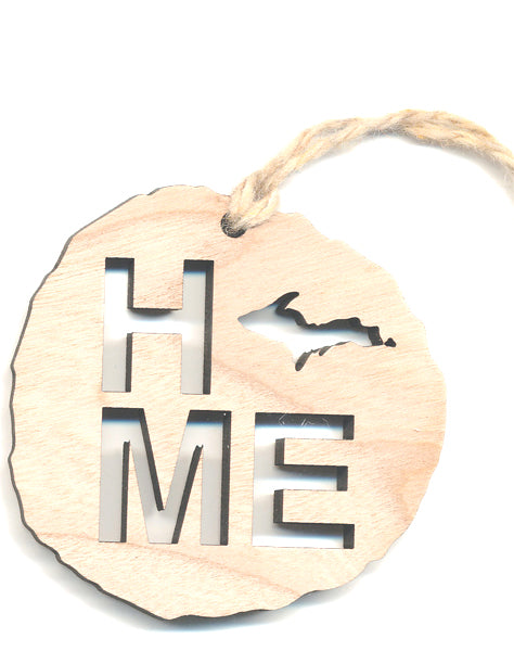 Home Upper Peninsula Wood Ornament 2.4" - Baltic Birch Michigan UP Pride