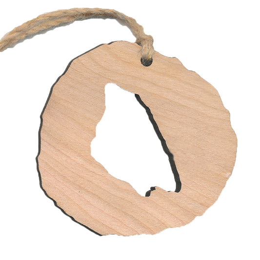 Mackinac Island Cherry Wood Ornament 2.4" - Handcrafted Michigan Island Keepsake