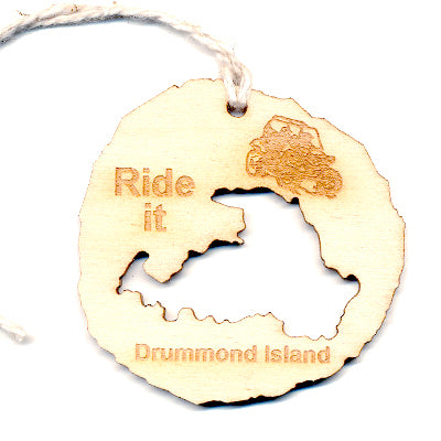 Wood Ornament - Side by Side Drummond Island - Baltic Birch Log 2.4"