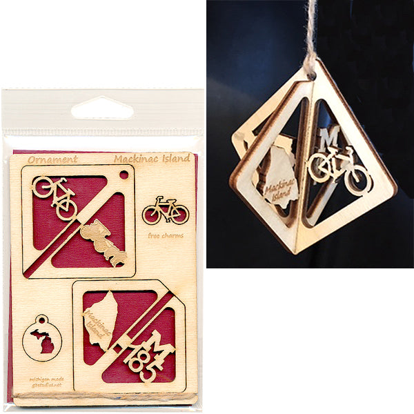 Wood Ornament Card Mackinac Island