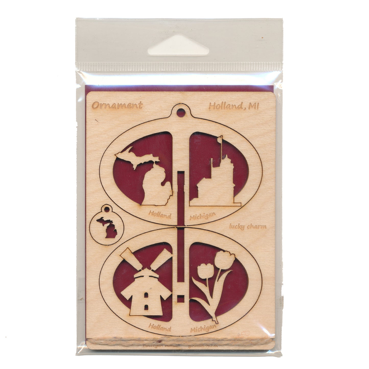 DIY Holland Michigan Ornament Kit - Christmas Craft - Baltic Birch 3.5" x 4.75"