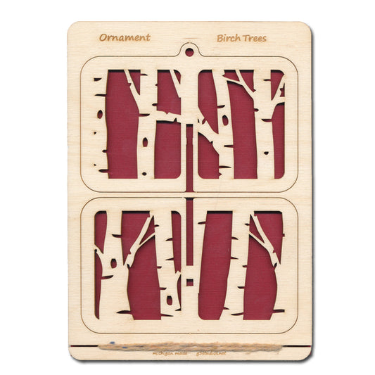 Wood Ornament Kit Large - Birch Trees Nature Lover Craft - Baltic Birch 4.5" x 6.25"