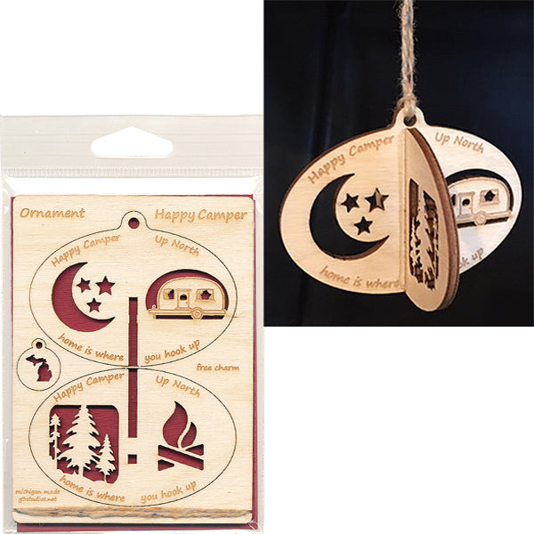 Wood Ornament Kit Large - Happy Camper Craft - Baltic Birch 4.5" x 6.25"