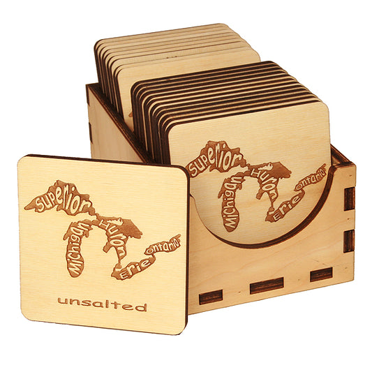 Wooden Coaster Display Box with Divider - Retail Storage Organizer