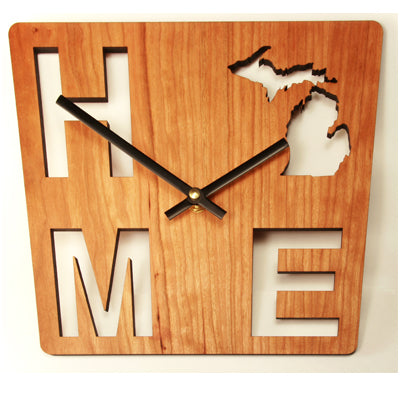 Cherry Wood Small Home Michigan Kitchen Clock Square 7.25"