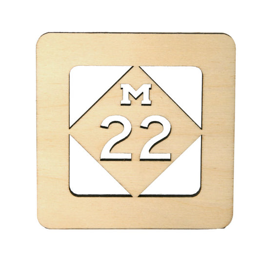 M‑22 Michigan Highway Drink Coaster 3.5" Baltic Birch