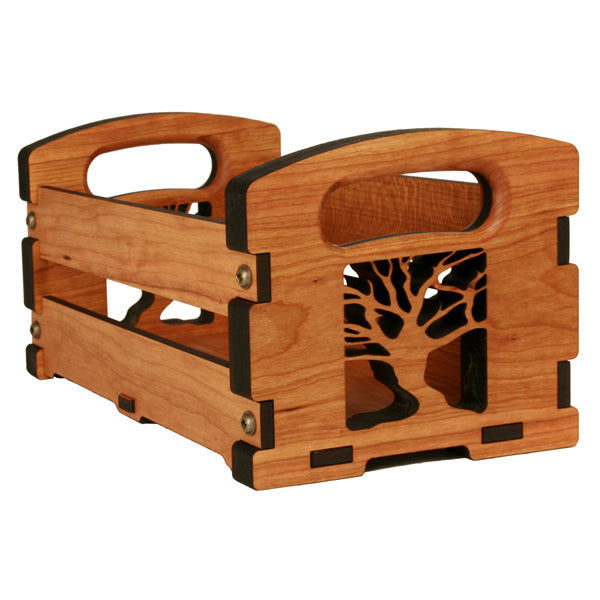 Tree Cherry Wood Small Crate - 7.5" x 5" - Woodland Rustic Storage