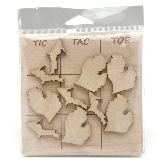 Tic Tac Toe Michigan Baltic Birch Game Board - 4.75" - Family Fun