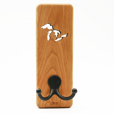 Great Lakes Cherry Hook - 7.75" x 2.5" - Michigan Themed Wall Organizer