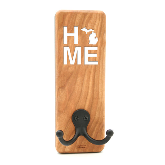 Home MI Cherry Hook - 7.75" x 2.5" - State Pride Wall Organizer