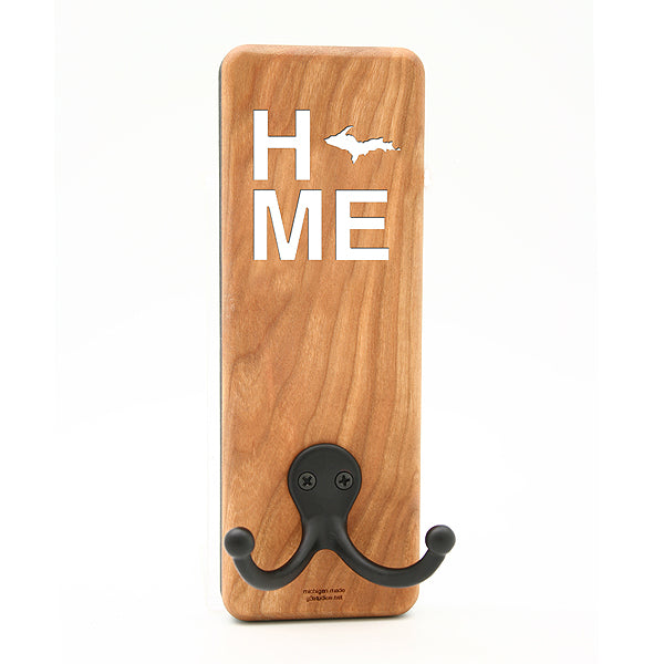 Home UP Cherry Hook - 7.75" x 2.5" - Upper Peninsula Michigan Wall Hook