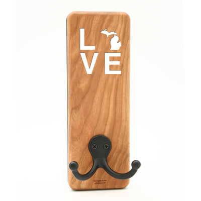 Love MI Cherry Hook - 7.75" x 2.5" - Love Michigan Single Wall Hook
