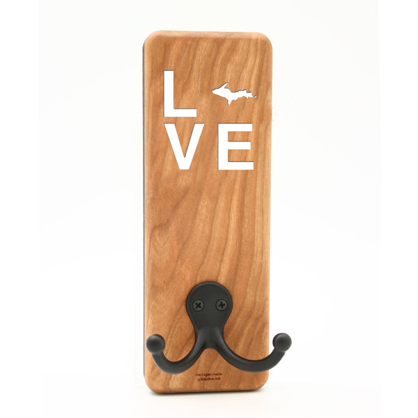 Love UP Cherry Hook - 7.75" x 2.5" - Upper Peninsula Wall Organizer