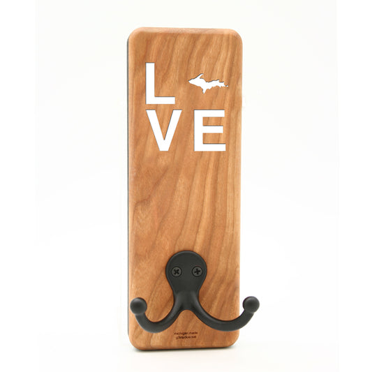 Love UP Cherry Hook - 7.75" x 2.5" - Upper Peninsula Wall Organizer