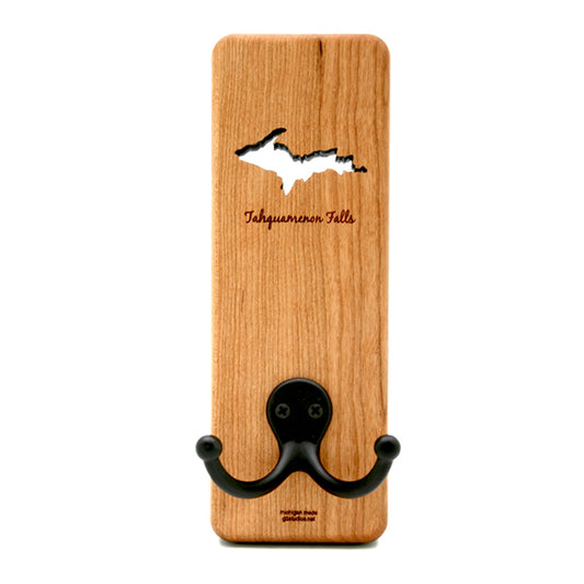 UP Cherry Wood Single Hook - 7.75" x 2.5" - Upper Peninsula Wall Hook