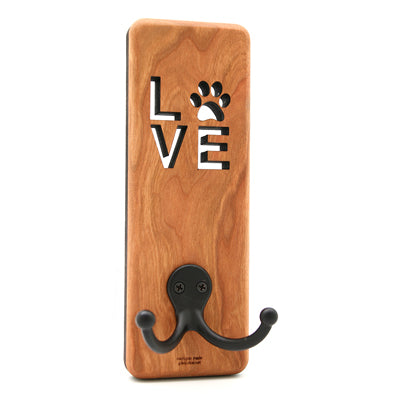 Love Paw Cherry Hook - 7.75" x 2.5" - Pet Lover Michigan Wall Hook