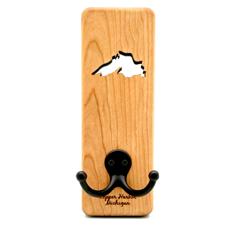 Lake Superior Cherry Hook - 7.75" x 2.5" - Michigan Themed Wall Organizer