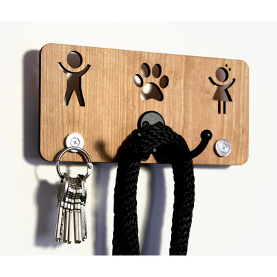 Boy Girl Paw Cherry Magnetic Key Rack - 8.25" x 2.25"