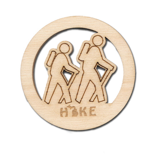 Hike MI Baltic Birch Square Magnet - 2" Adventure-Inspired Decor