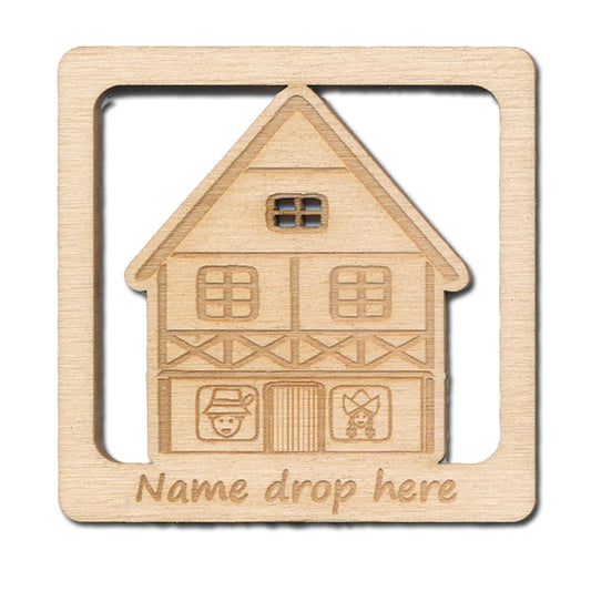 Bavariann Home Baltic Birch Square Magnet - 2" Cozy Rustic Design