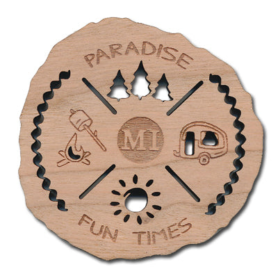 Fun Times Camping Cherry Square Magnet - 2" Classic Camping Style