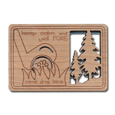 Large Rectangle Cherry Magnet - 3" Yell Fore - Warm Wooden Accent