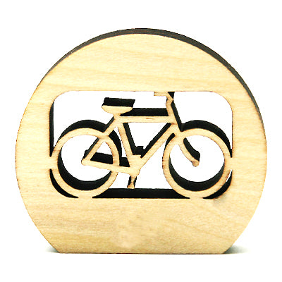 Bicycle Poplar Wood Photo Holder - 2.25" Desk Display Stand - Handcrafted Memory Keeper