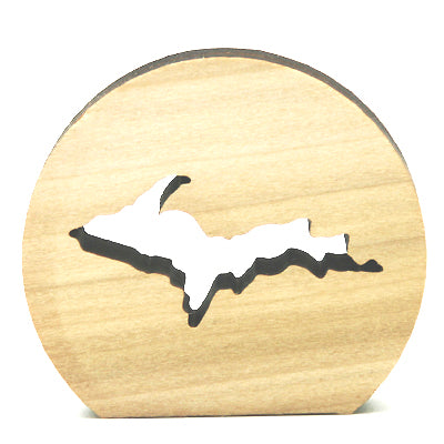 UP Upper Peninsula Poplar Wood Photo Holder - 2.25" Yooper Pride Display - Michigan North Stand