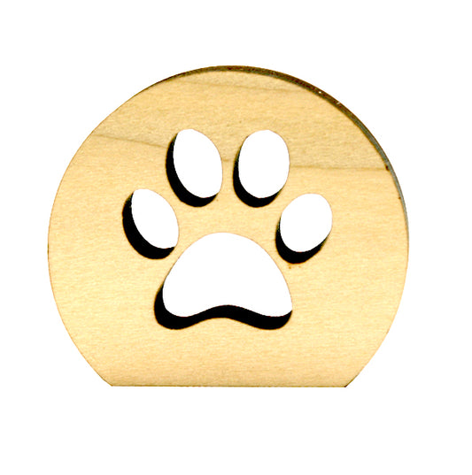 Paw Print Poplar Wood Photo Holder - 2.25" Pet Memory Display - Animal Lover Photo Stand