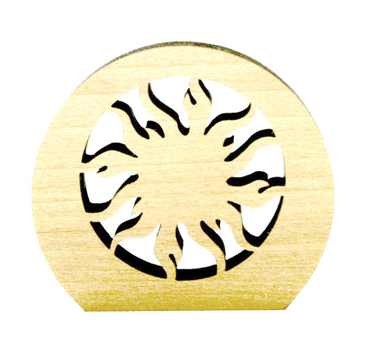 Sun Poplar Wood Photo Holder - 2.25" Sunshine Display - Bright Memory Stand