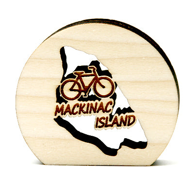 Mackinac Island Bicycle Poplar Wood Photo Holder - 2.25" Island Bike Display - Historic Transportation Stand