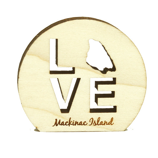 Photo Holder - 2.25" - Love Mackinac Island - Poplar