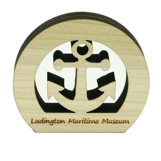 Anchor Poplar Wood Photo Holder - 2.25" Nautical Display - Maritime Memory Stand