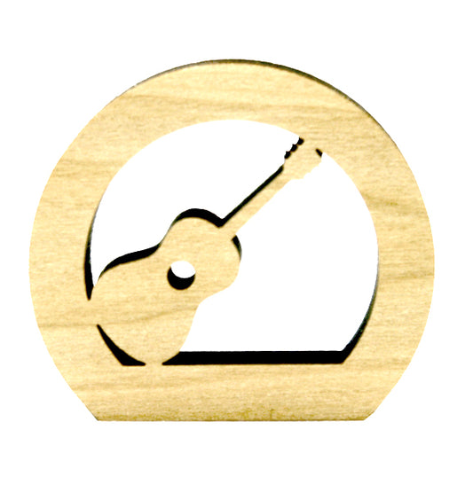 Guitar Poplar Wood Photo Holder - 2.25" Music Memory Display - Musician Photo Stand