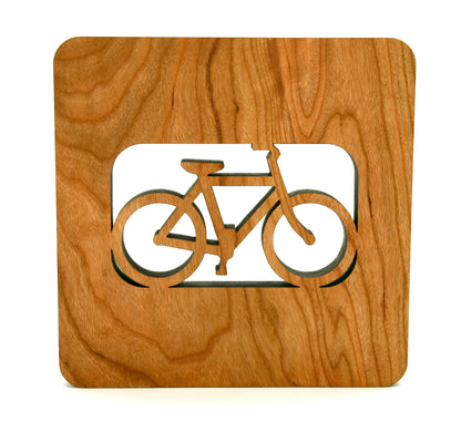 Cherry Wood Bicycle Trivet