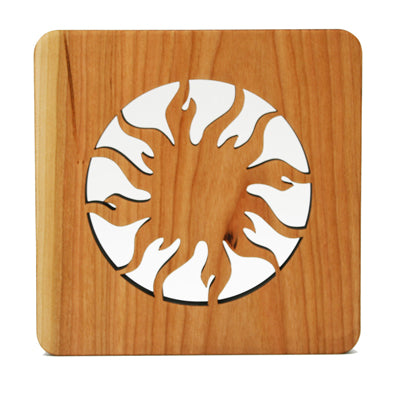 6" Sun Cherry Wood Trivet